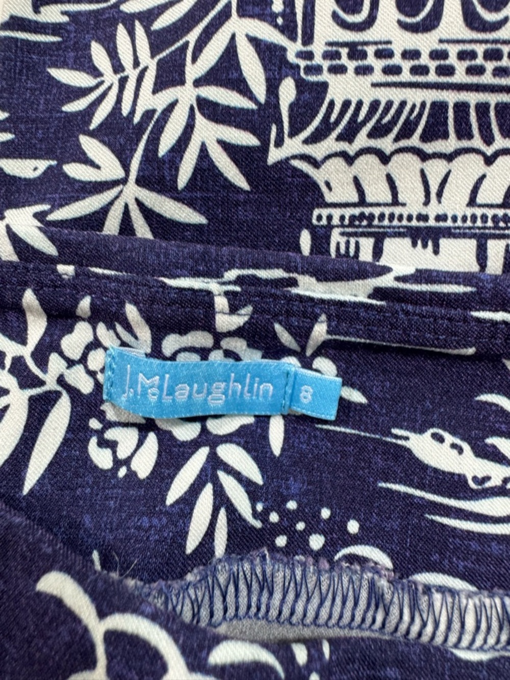 J McLaughlin Masie Pants Blue White Palm Pagoda Print - Picture 6 of 10
